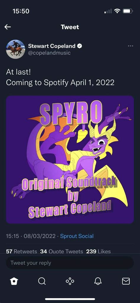 Spyro OST coming to Spotify by Stewart Copeland | Spyro Amino Amino