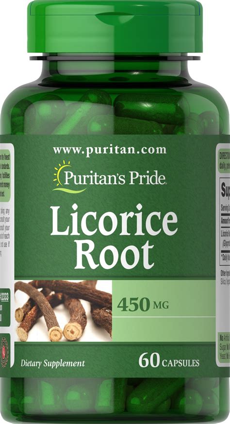 Licorice Root 450 mg, 60 Capsules (22333) | Puritan's Pride