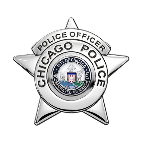 Chicago Police Department Badge - C P D Police Officer Star over White ...