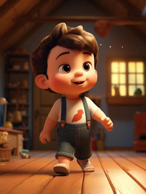 Premium AI Image | a cartoon of a boy with a heart on his head.