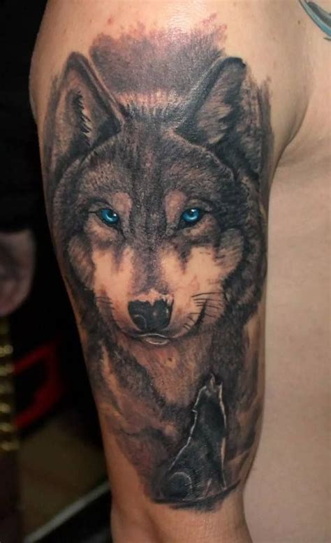 Wolf - Blue eyes Wolf Tattoos Men, Arm Tattoos, Animal Tattoos, Body Art Tattoos, Tattoos For ...