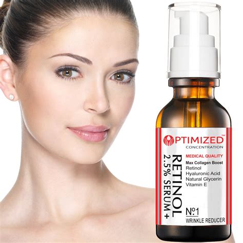 Retinol Serum 2.5% with Hyaluronic Acid Boost Collagen Production | OPTIMIZEDLAB