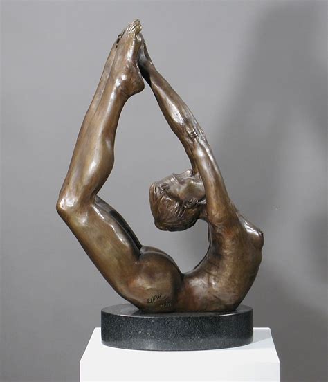 Hand Crafted Bronze Figurative Female Yoga Sculpture by Elaine Franz ...