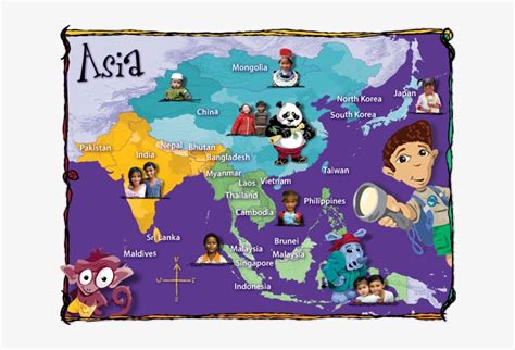 Asia Map Kids Learning Tube