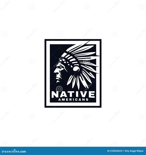 Square Native American Logo Design Inspiration Stock Vector ...