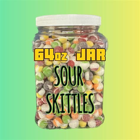 SOUR Freeze-dried Skittles Bulk Jar: Taste the Rainbow Crunch - Etsy