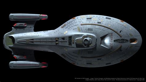 Starfleet ships — Official CGI model of Voyager by Robert Bonchune