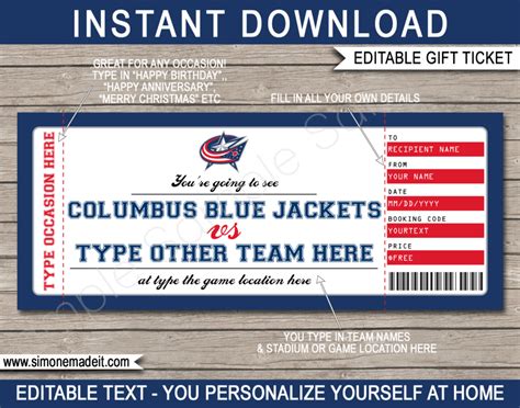 Columbus Blue Jackets Printable Schedule