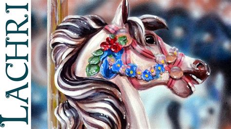 Speed Painting Carousel Horse in acrylic and airbrush - Time Lapse Demo by Lachri - YouTube