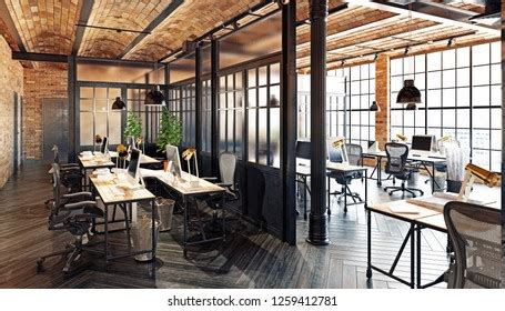 Modern Office Interior Design Loft Concept Stock Illustration ...