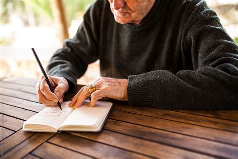 Elderly Man Writing In His Notebook by ADDICTIVE CREATIVES - Writing ...