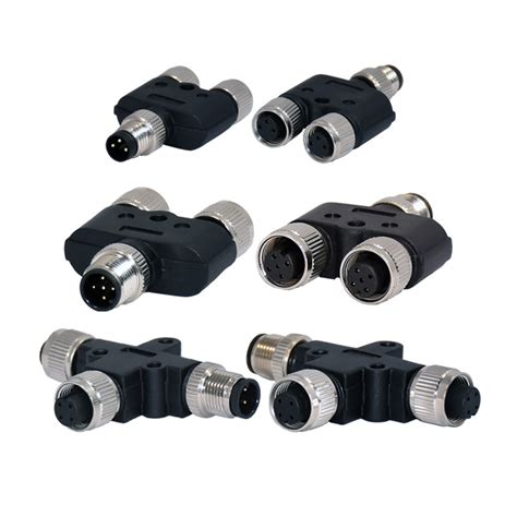 M12 Waterproof Connector Circular M12 A Coding female T Type 4pins IP68 Connector