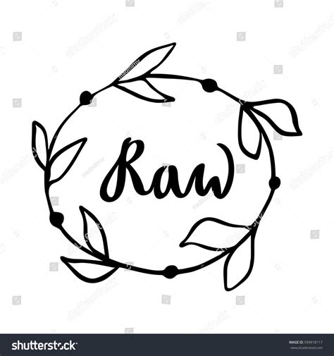 Raw Hand Drawn Logo Label Floral Stock Vector (Royalty Free) 599918117