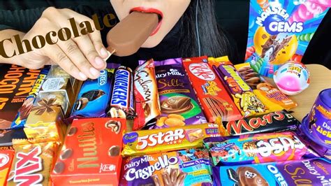 ASMR:EATING CHOCOLATE CHOCOLATE PARTY DAIRYMILK CRISPELLO,MAGNUM TRUFFLE *DARKCHOCOLATE*FOOD ...