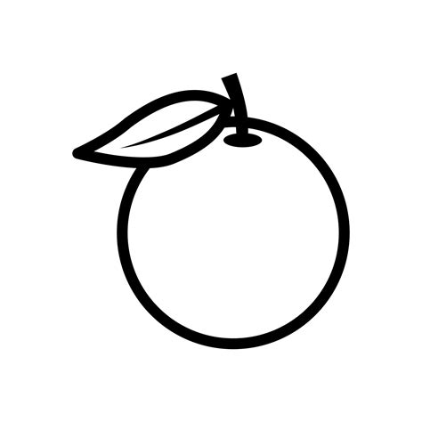 Orange fruit line icon. Orange fruit single outline icon on isolated ...