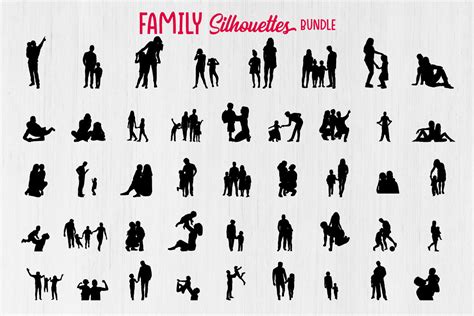 Family Silhouette Bundle, Family Svg Graphic by Design_Lands · Creative Fabrica