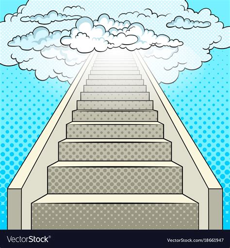 Stairway to heaven pop art Royalty Free Vector Image