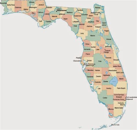 Printable Florida County Map