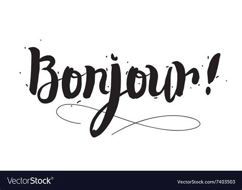 Bonjour Greeting card with modern calligraphy and Vector Image