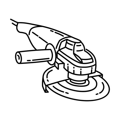 icône de meuleuse d'angle. doodle dessinés à la main ou style d'icône de contour 3216445 Art ...