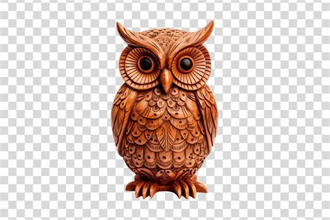 Wooden Owl Sculpture 3 Isolated Graphic by Whimsy Girl · Creative Fabrica