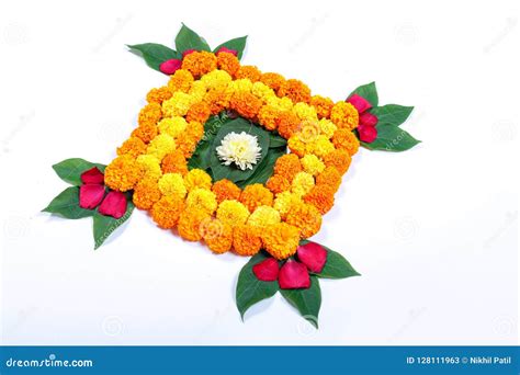 Flower Rangoli For Diwali Design