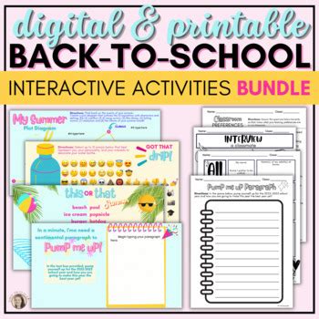 Back-to-School Interactive Activities for Secondary Students - BUNDLE