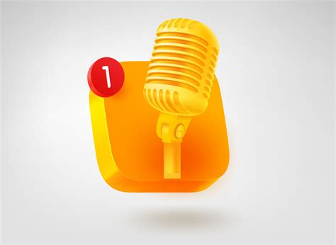 Golden microphone button. 3d vector mobile application icon 19039251 Vector Art at Vecteezy