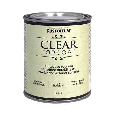 Rust-Oleum Metallic Accents Water Based Top Coat in Satin Clear, 946 mL ...