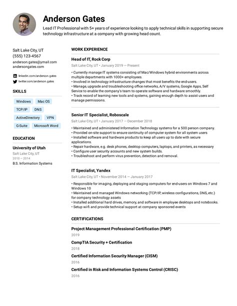 Examples Of Resume Profile Section