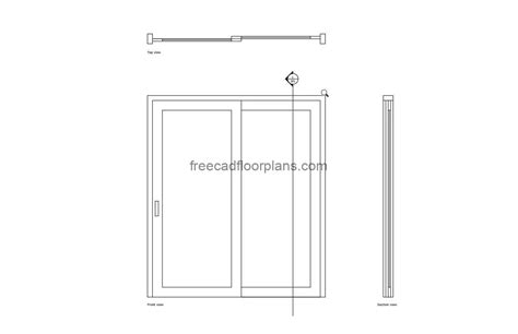 Sliding Door With Section - Free CAD Drawings