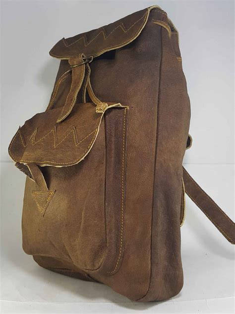 Bags : Himalayan Yak Leather Backpack Bag 2 Pocket , Leather Strip Lock ...