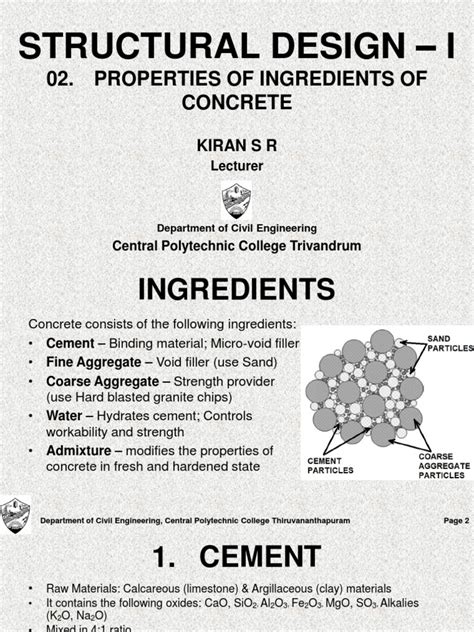 2 Properties of Ingredients of Concrete | PDF | Concrete | Cement