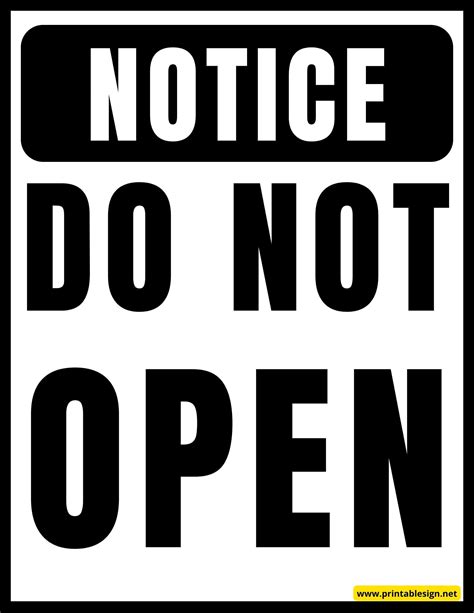 Printable Do Not Open Door Sign | FREE Download | Do not open, Open signs, Signs