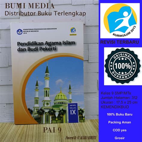 หนังสือนักเรียนมัธยมต้น ประถมศึกษาปีที่ 9 IX Islamic Education Lessons And Budi PAI Curriculum ...