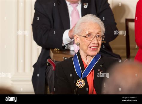 Katherine G. Johnson receives the Presidential Medal of Freedom Awards at the White House in ...