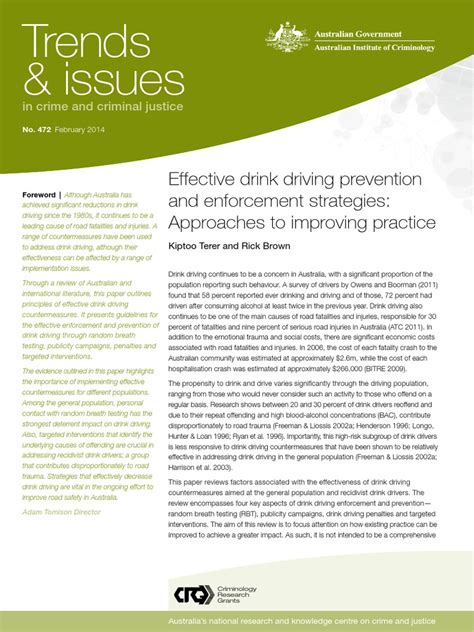 Effective Drink Driving Prevention and Enforcement Strategies | PDF | Driving Under The ...