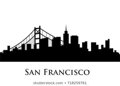 san francisco skyline vector | City silhouette, Skyline image, Wall drawing