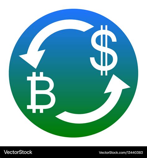 Currency exchange sign bitcoin and us dollar Vector Image