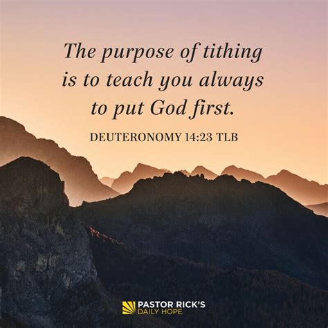 The Promise, Purpose, Place, and Day for Tithing - Pastor Rick's Daily Hope