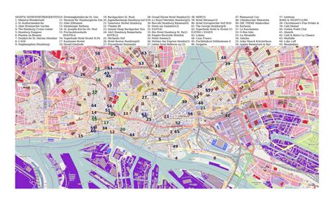 Large detailed tourist map of Hamburg city | Hamburg | Germany | Europe ...