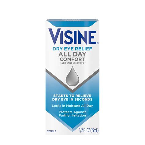 Visine Dry Eye Relief All Day Comfort Lubricant Eye Drops, 0.5 fl. oz