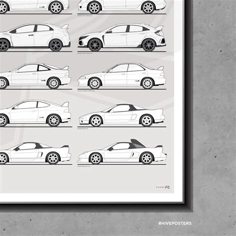 Honda Type R History Poster - Etsy