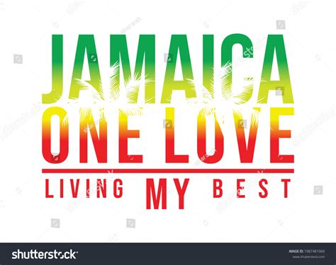 Jamaica One Love Typography Design T Stock Vector (Royalty Free ...