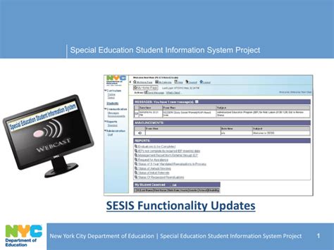 SESIS Functionality Updates