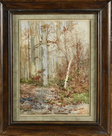 At Auction: Auguste Allongé, Auguste ALLONGÉ (1833-1898) Fôret de Fontainebleau en automne ...