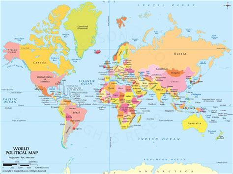 World Map Countries Labeled Printable Free