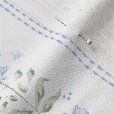 Blue Floral Pattern Fabric | Spoonflower