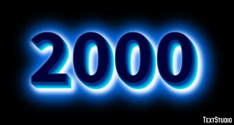 2000 Text Effect and Logo Design Number