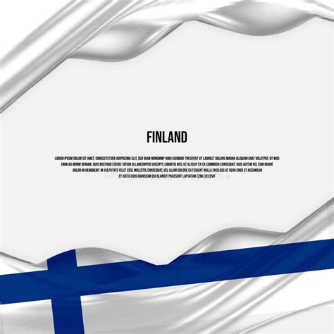 Finland Flag Design. Waving Finnish Flag Made of Satin or Silk Fabric ...